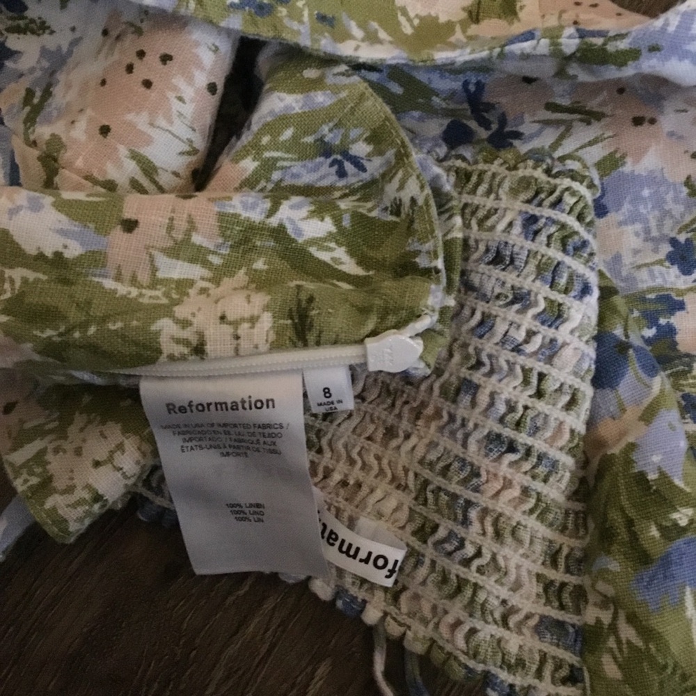 Reformation France Linen Top in Hillside - Picture 6 of 7